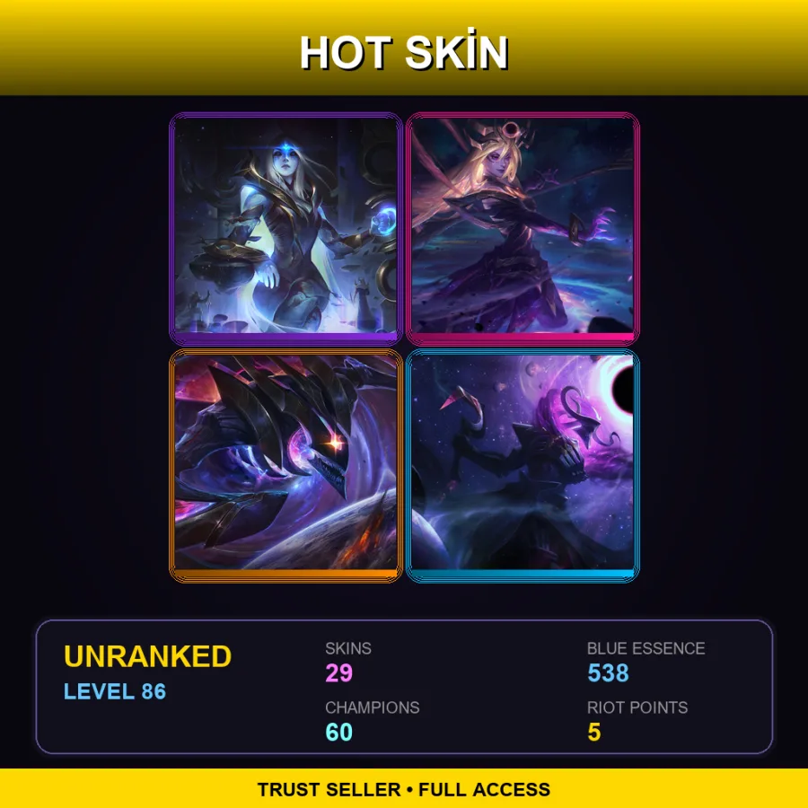 TR | Lv86 | Unranked | 29 Skin | 60 Champ — Battle Bunny Prime Riven