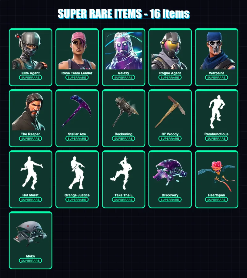 [PC/XBOX/PSN] | Elite Agent | Rose Team Leader | Galaxy | Rogue Agent | Warpaint | 70 skin | 63 pickaxe | 73 emote | 68 glider | Lv993 — Fortnite account