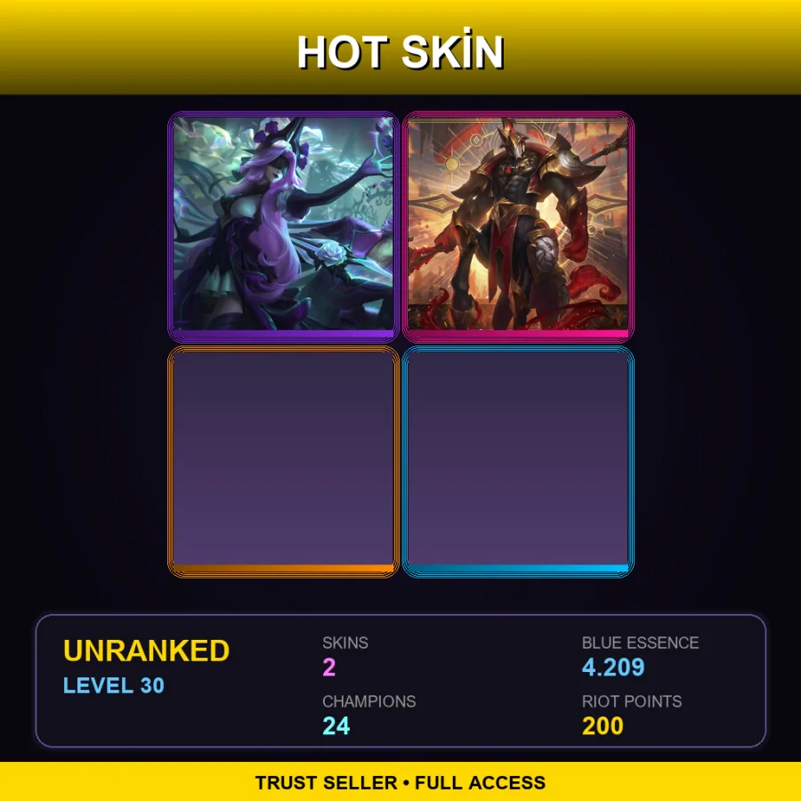 EUNE | Lv30 | Unranked | 2 Skin | 24 Champ — LoL account