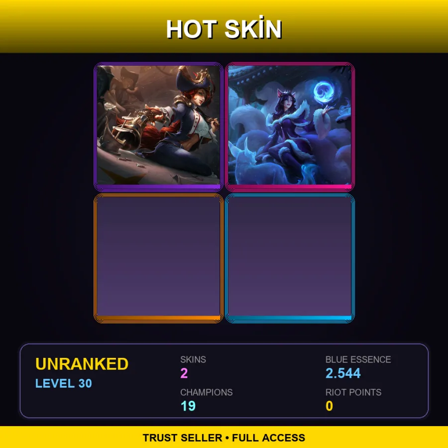 EUW | Lv30 | Unranked | 2 Skin | 19 Champ — LoL account