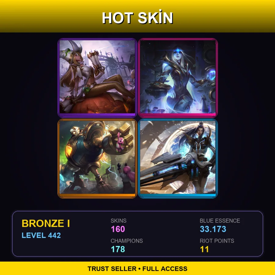 TR | Lv442 | Bronze I | 160 Skin | 178 Champ