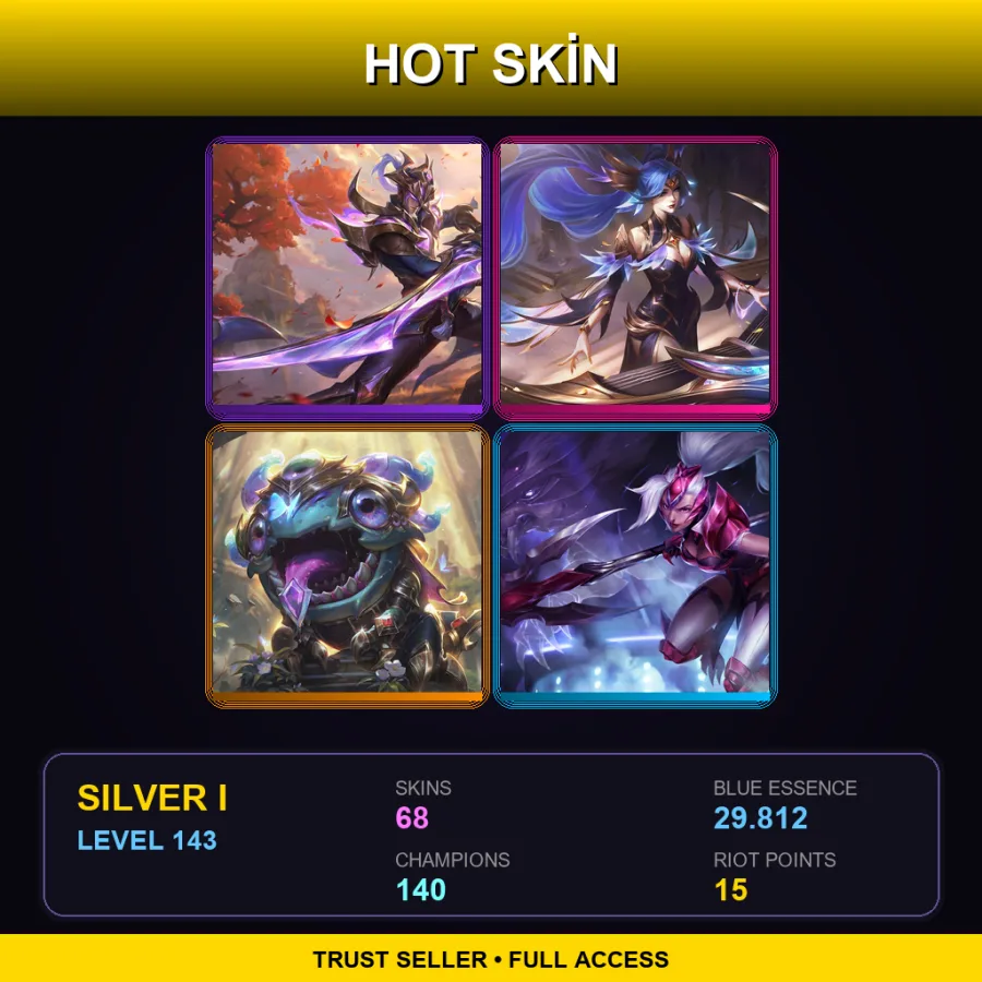 EUW | Lv143 | Silver I | 68 Skin | 140 Champ