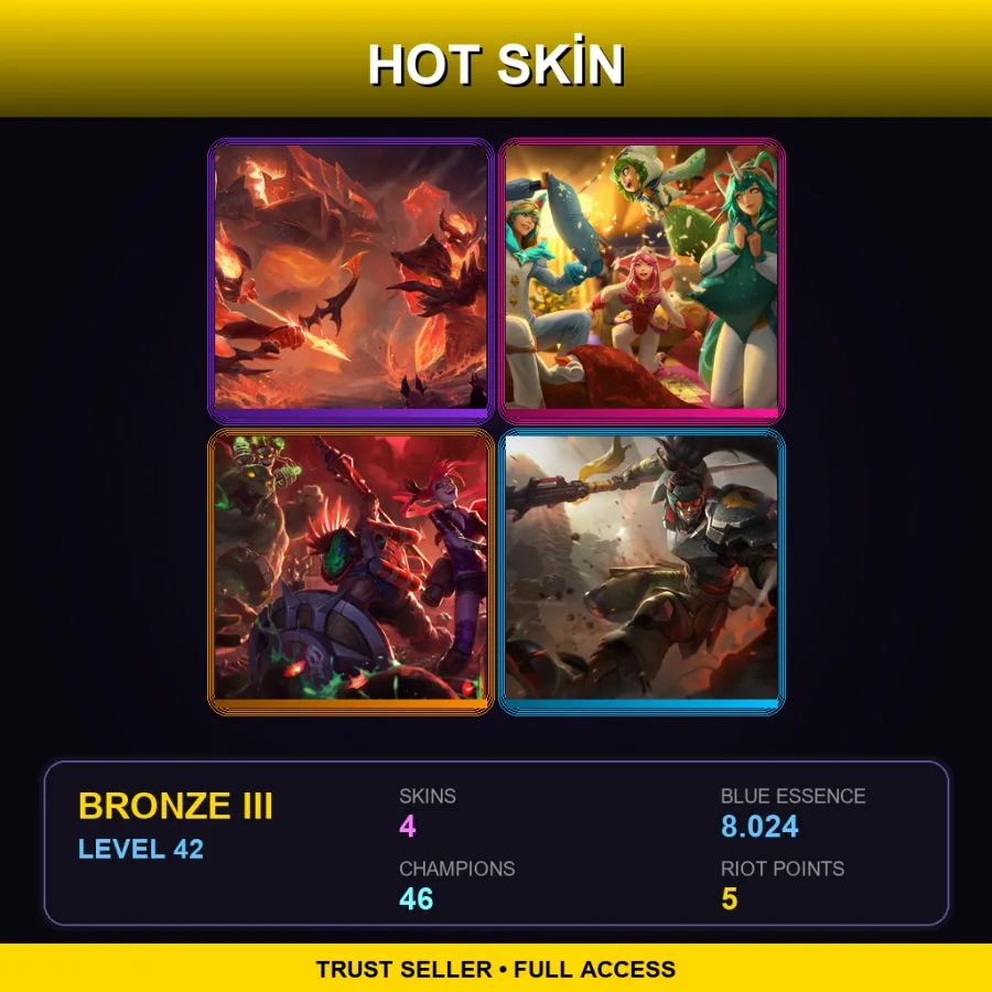 EUW | Lv42 | Bronze III | 4 Skin | 46 Champ