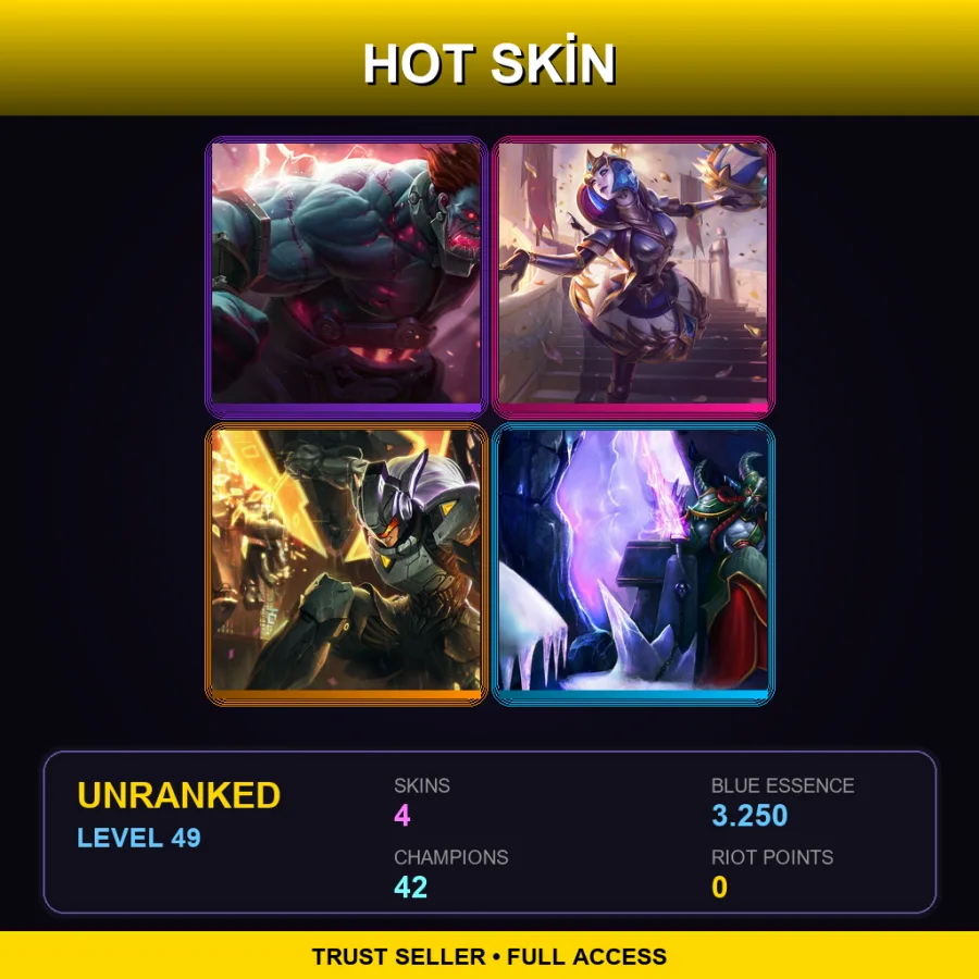 EUW | Lv49 | Unranked | 4 Skin | 42 Champ