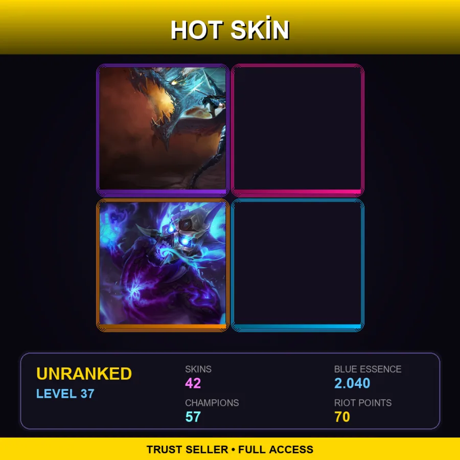 TR | Lv37 | Unranked | 42 Skin | 57 Champ