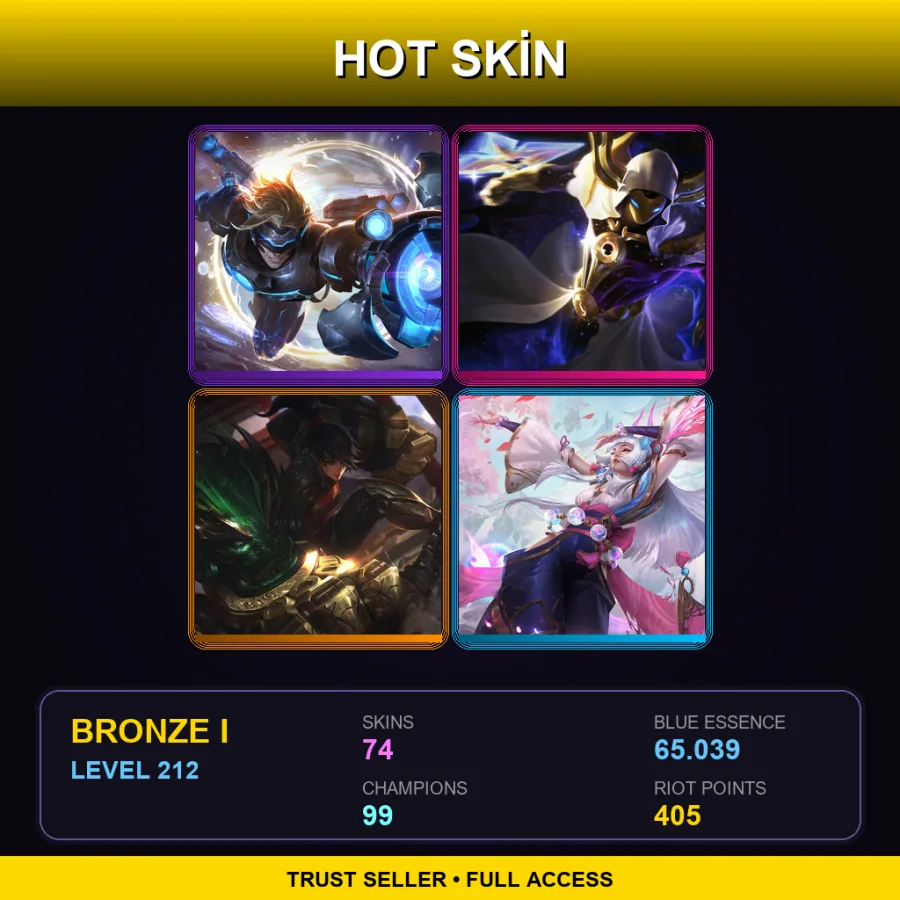 TR | Lv212 | Bronze I | 74 Skin | 99 Champ