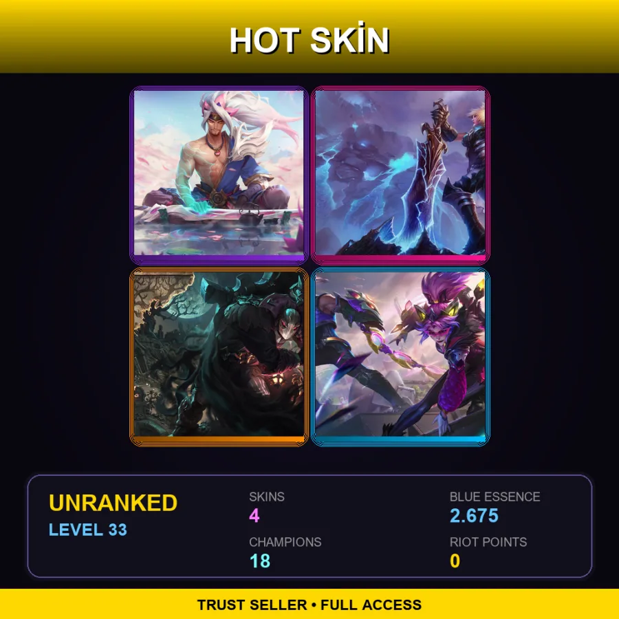 LAS | Lv33 | Unranked | 4 Skin | 18 Champ