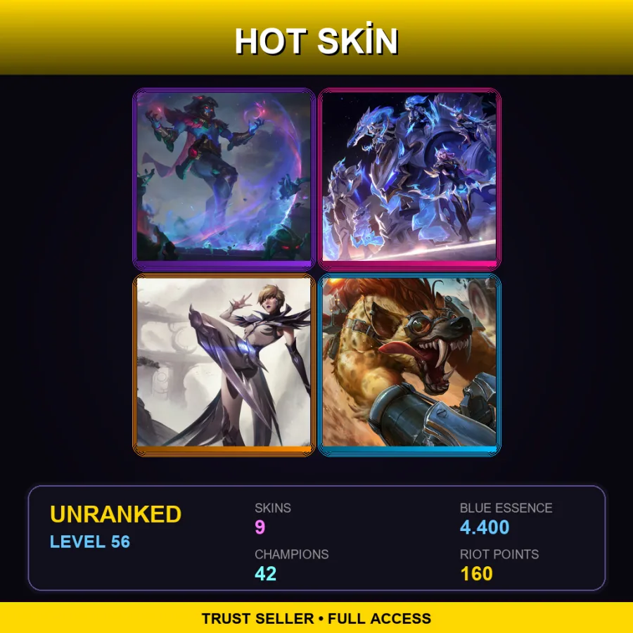 EUNE | Lv56 | Unranked | 9 Skin | 42 Champ