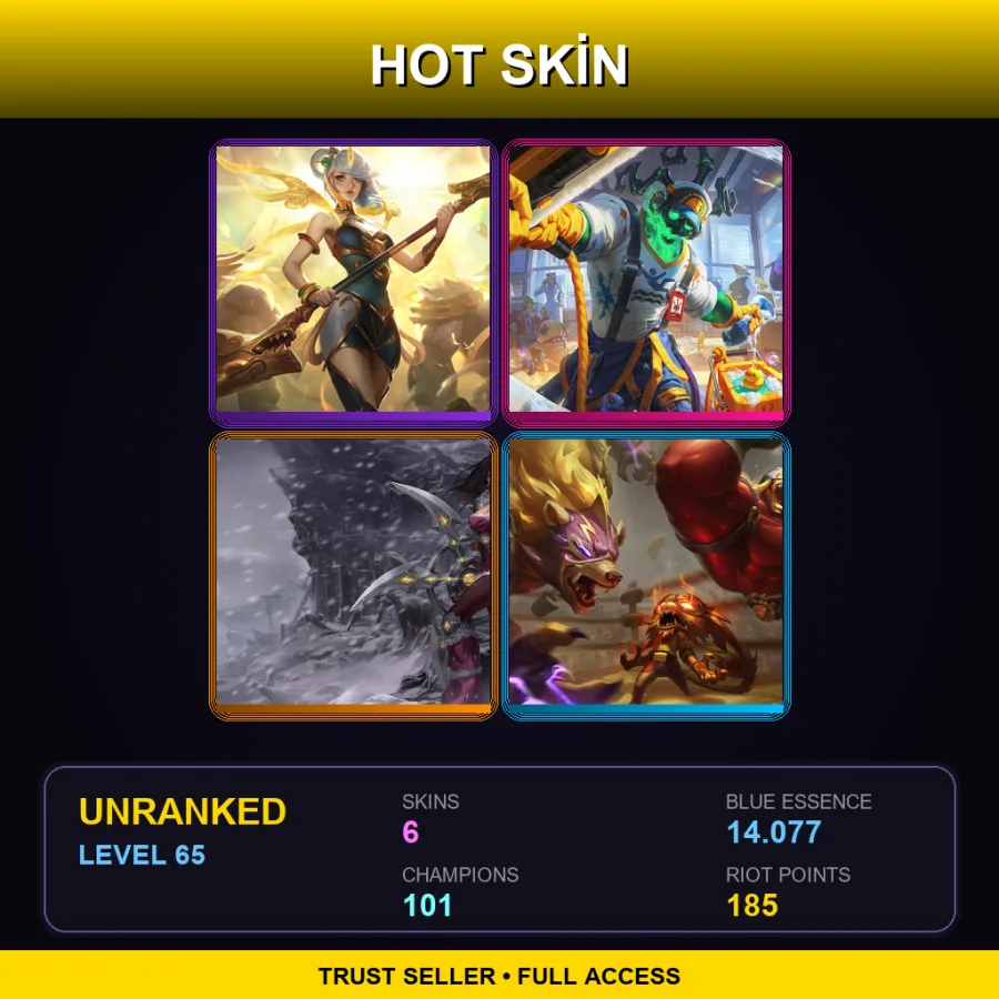 TR | Lv65 | Unranked | 6 Skin | 101 Champ