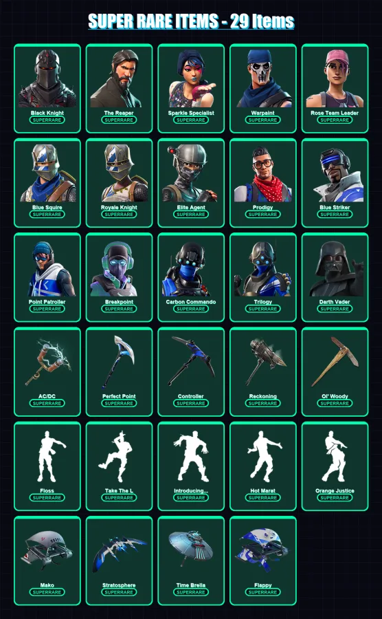 [PC/XBOX/PSN] | Black Knight | The Reaper | Omega | Sparkle Specialist | Warpaint | 441 skin | 436 pickaxe | 391 emote | 348 glider | Lv7006