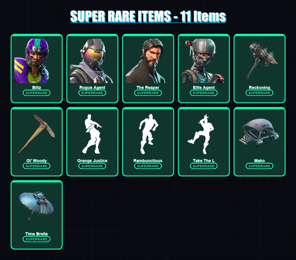 [PC/XBOX/PSN] | Blitz | Rogue Agent | The Reaper | Elite Agent | Ragnarok | 138 skin | 83 pickaxe | 102 emote | 79 glider | Lv1098