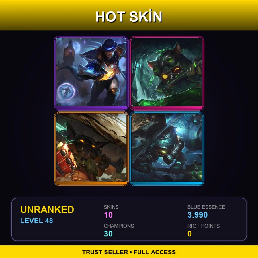 LAS | Lv48 | Unranked | 10 Skin | 30 Champ