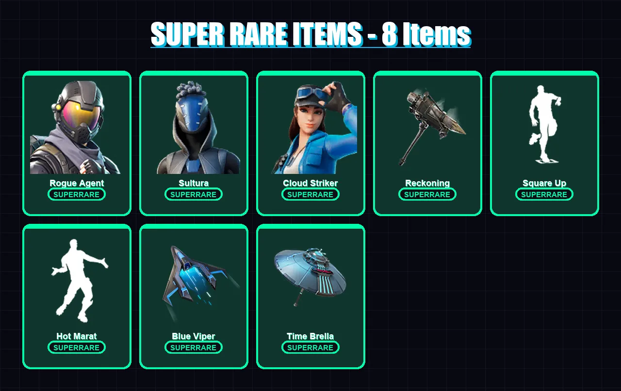 [PC/XBOX] | Rogue Agent | Sultura | Cloud Striker | Predator | Luxe | 148 skin | 153 pickaxe | 132 emote | 142 glider | Lv2260