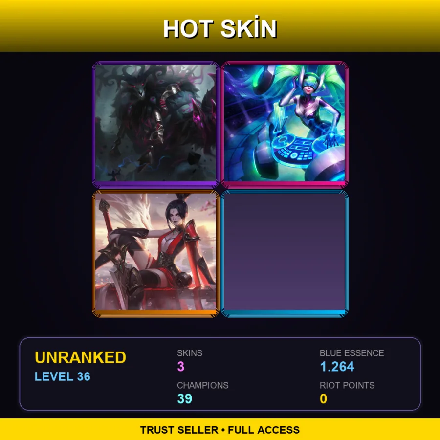 VN | Lv36 | Unranked | 3 Skin | 39 Champ