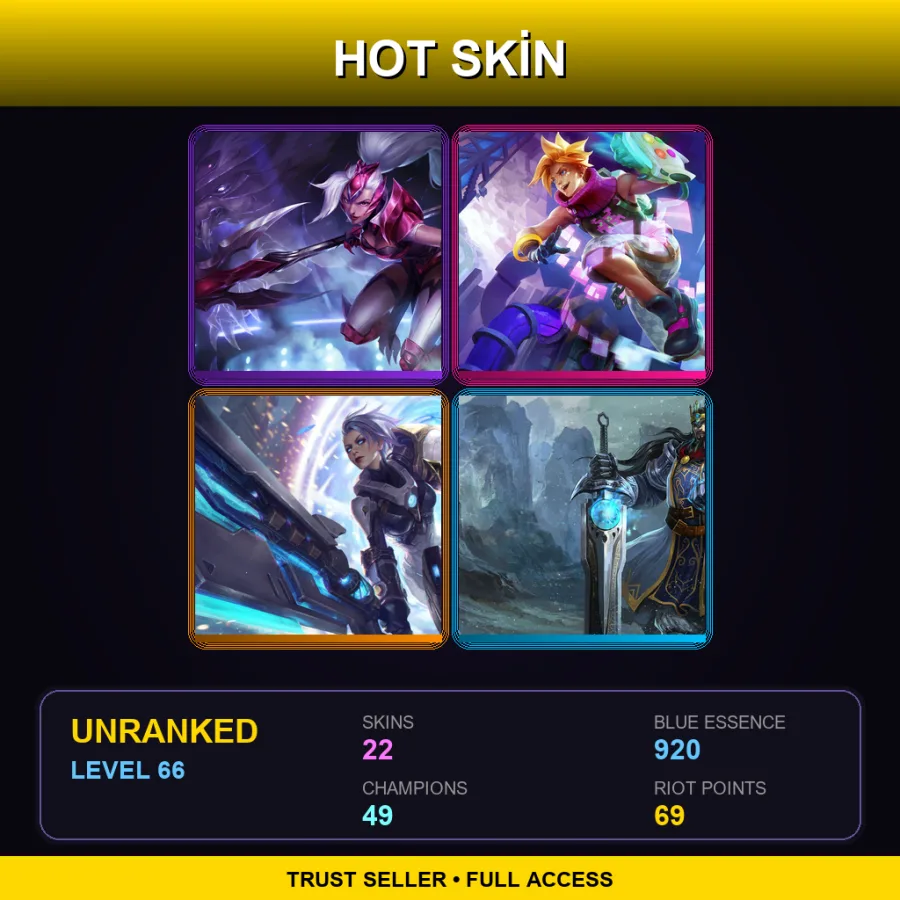 EUNE | Lv66 | Unranked | 22 Skin | 49 Champ — Commando Garen