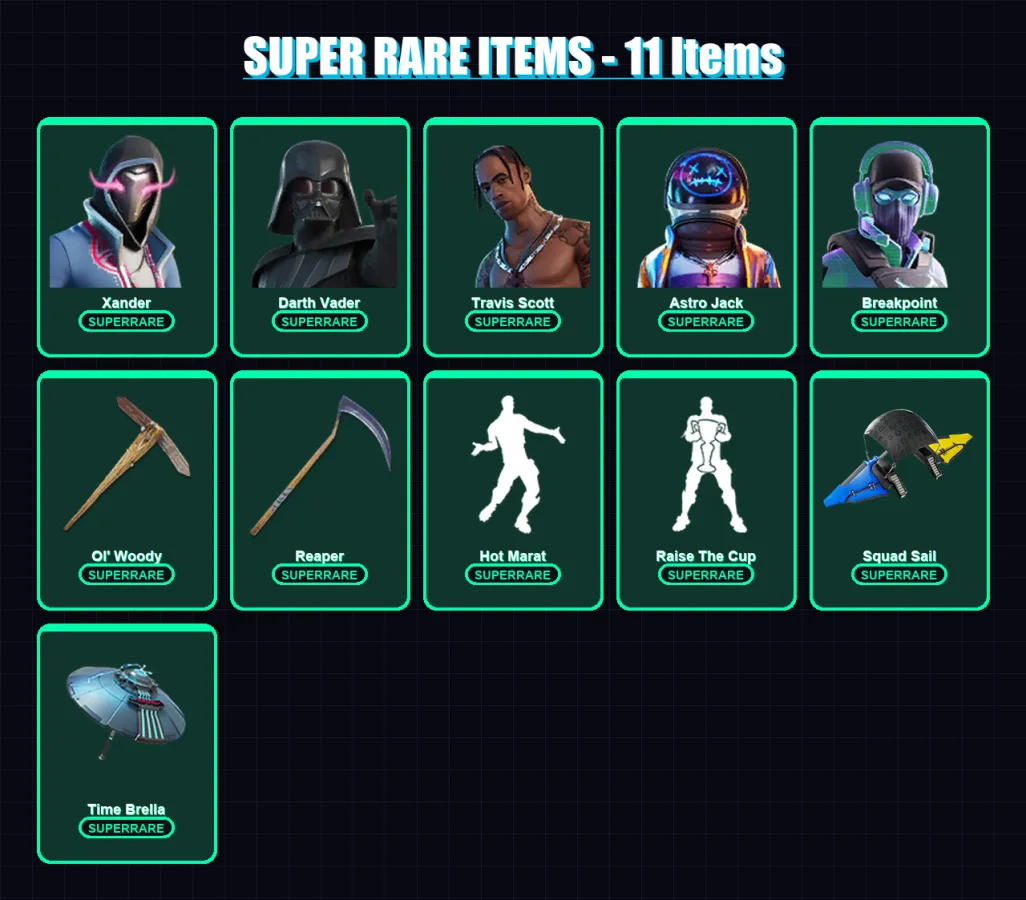 [PS4/PS5/XBOX/PC] | Xander | Darth Vader | Travis Scott | Astro Jack | Breakpoint | 490 skin | 426 pickaxe | 355 emote | 290 glider | Lv5230 — Fortnite account