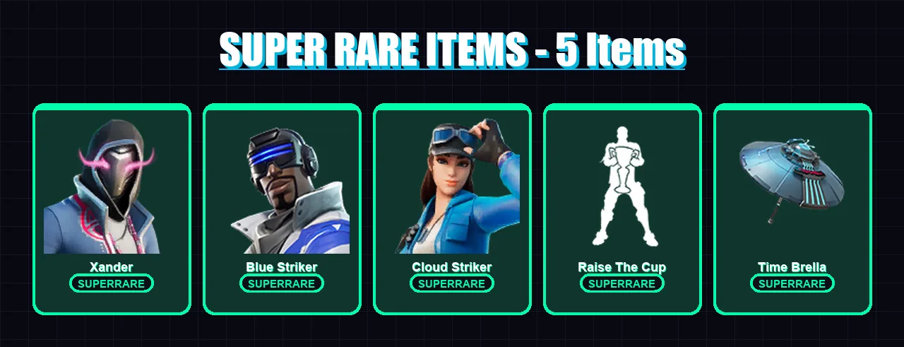[PS4/PS5/XBOX/PC] | Xander | Blue Striker | Cloud Striker | Spire Assassin | Raz | 118 skin | 164 pickaxe | 138 emote | 150 glider | Lv2111