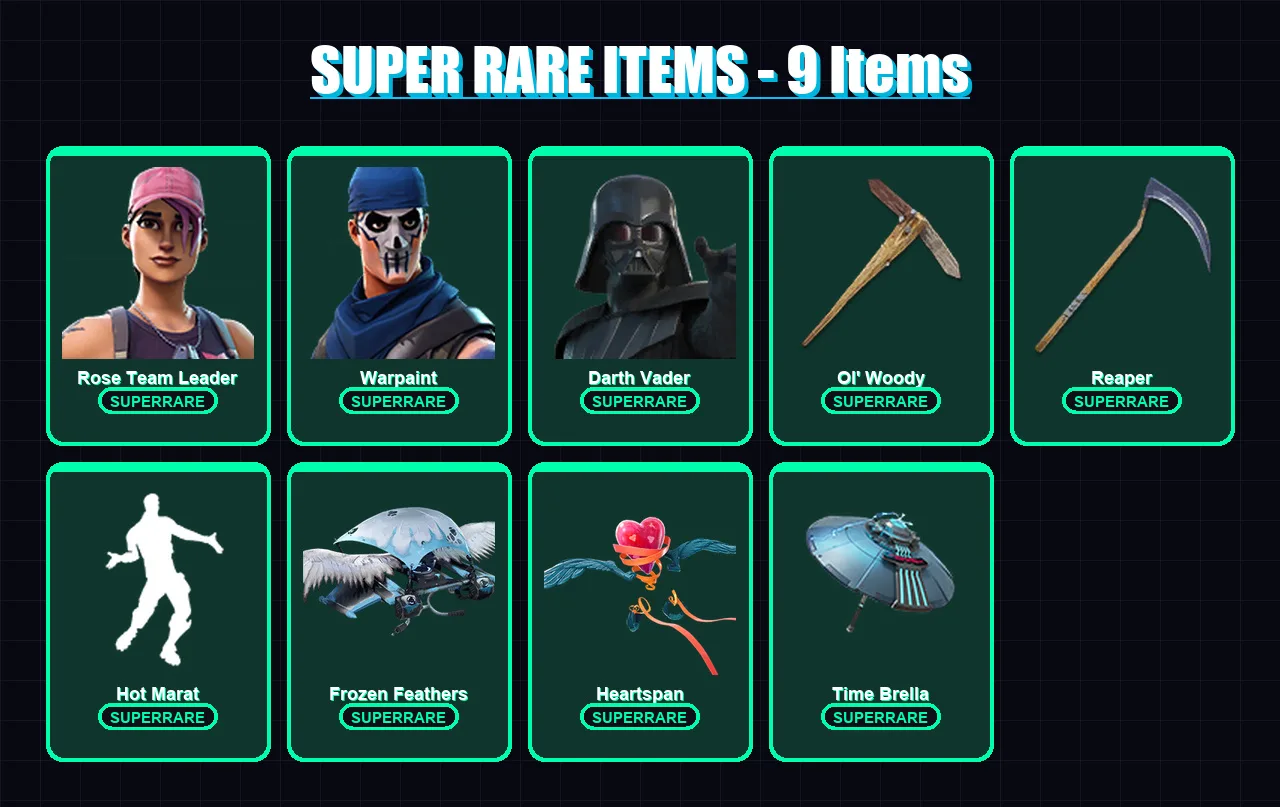 [PS4/PS5/PC] | Rose Team Leader | Warpaint | Darth Vader | Snap | Ultima Knight | 92 skin | 114 pickaxe | 93 emote | 110 glider | Lv1377 — Fortnite account
