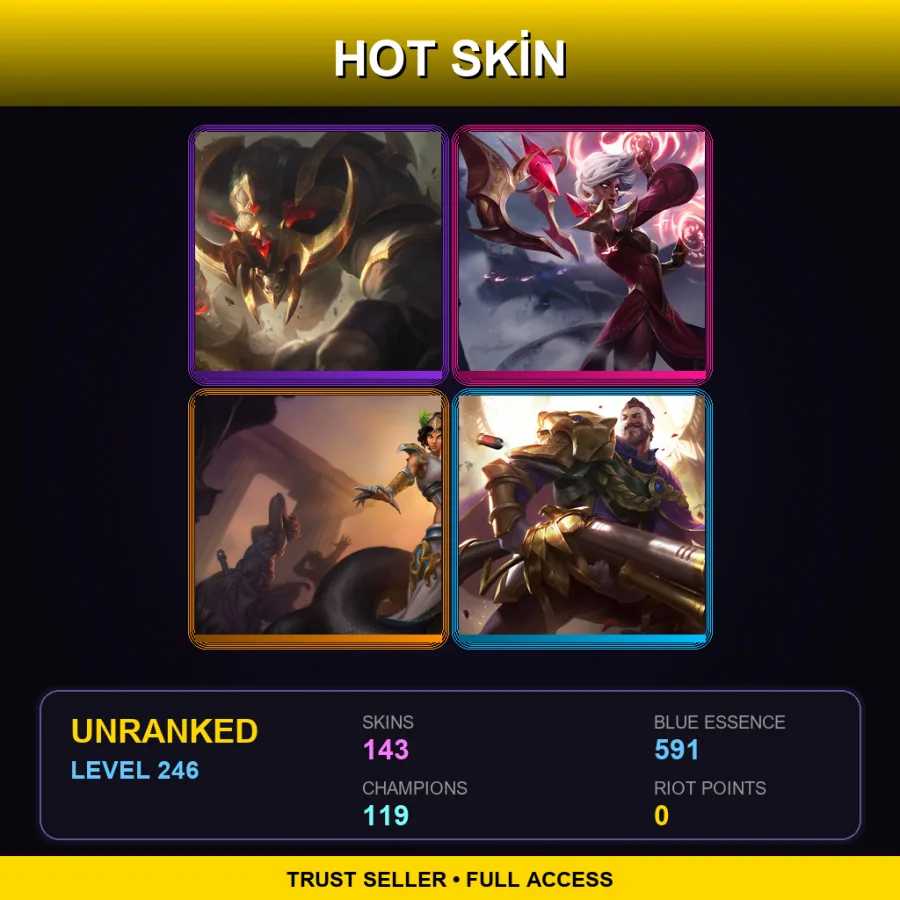 SG | Lv246 | Unranked | 143 Skin | 119 Champ