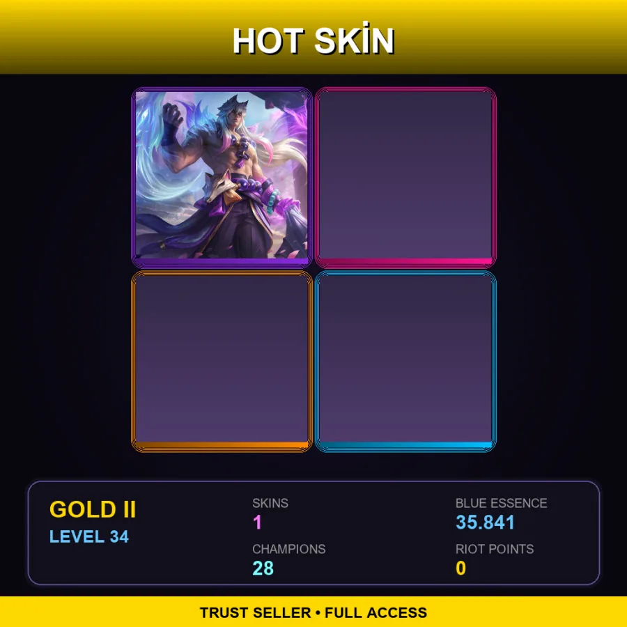 TR | Lv34 | Gold II | 1 Skin | 28 Champ