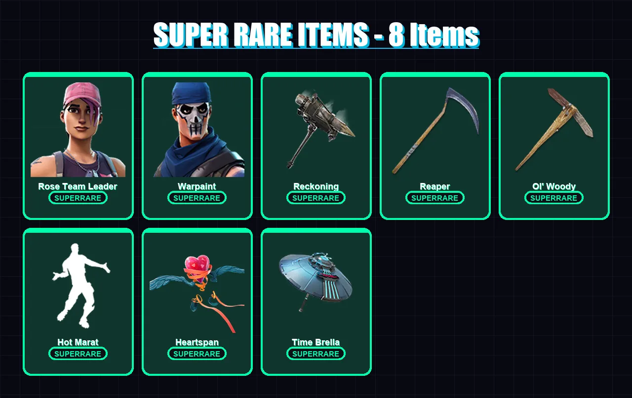 [PS4/PS5/PC] | Rose Team Leader | Warpaint | Inferno | Raven | Battle Hound | 77 skin | 102 pickaxe | 85 emote | 95 glider | Lv1568