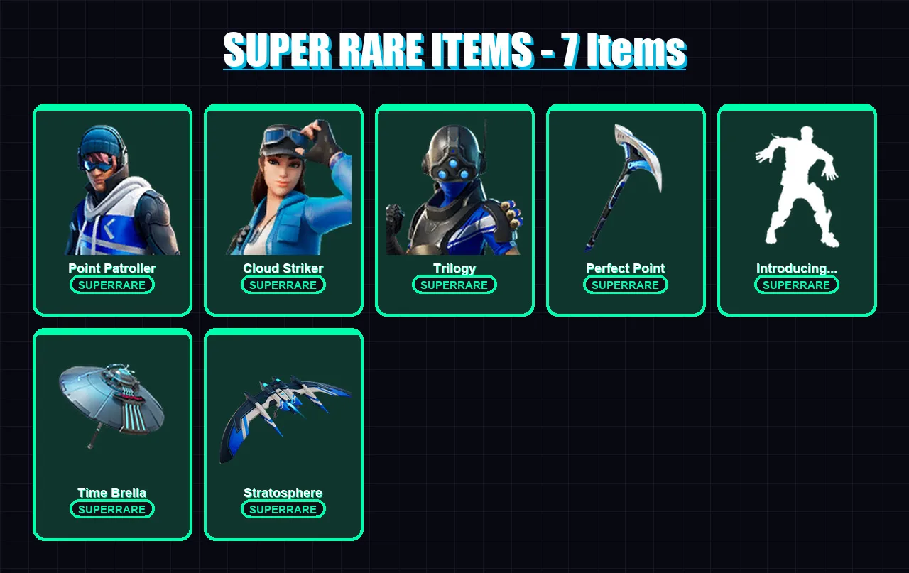 [PS4/PS5/PC] | Point Patroller | Cloud Striker | Trilogy | Deadpool | Fusion | 33 skin | 63 pickaxe | 56 emote | 60 glider | Lv1145