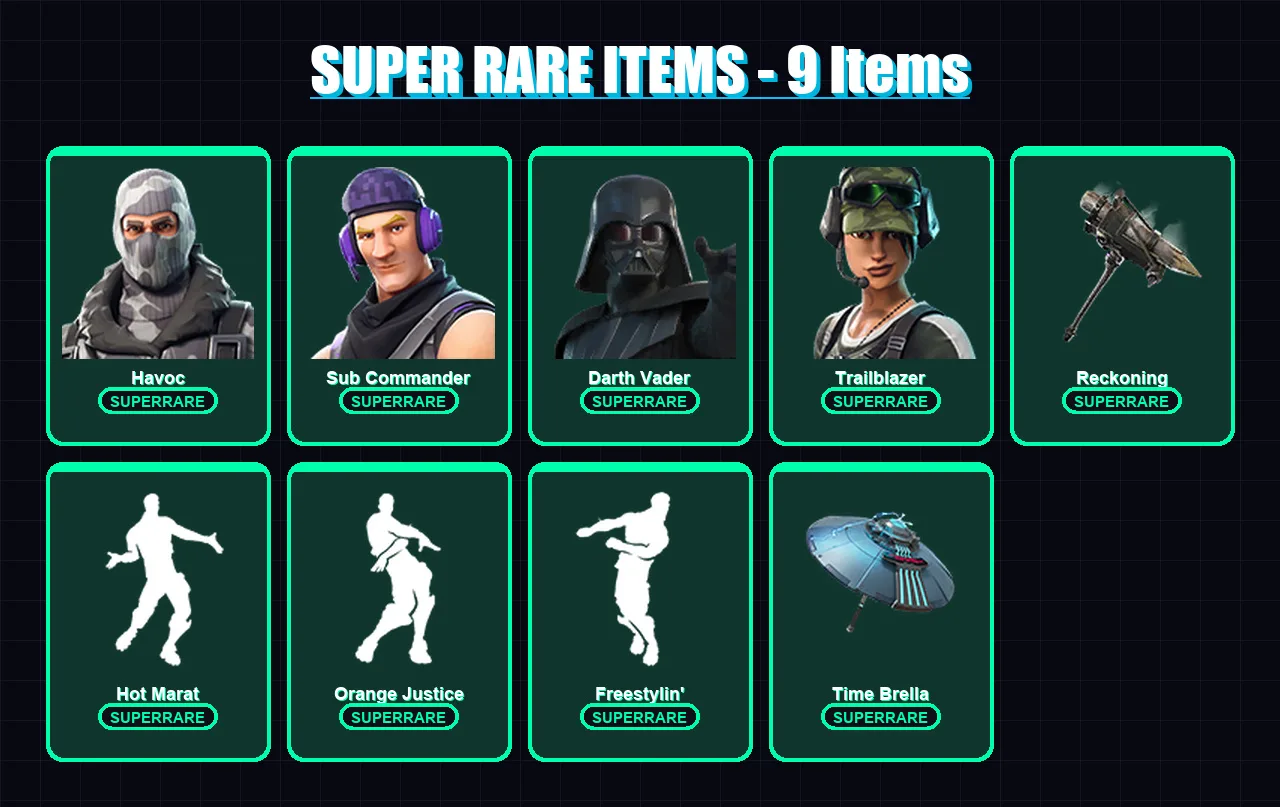 [PC/XBOX/PSN] | Havoc | Sub Commander | Darth Vader | Trailblazer | Omegarok | 103 skin | 129 pickaxe | 103 emote | 96 glider | Lv1137