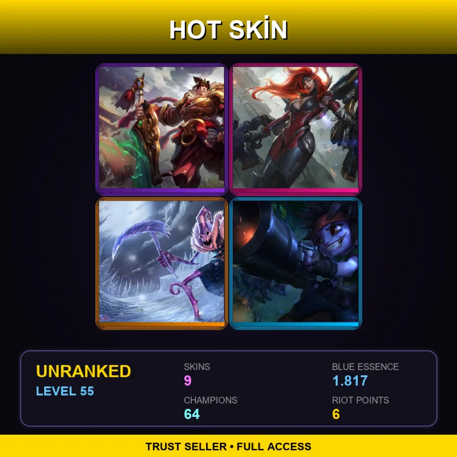 SG | Lv55 | Unranked | 9 Skin | 64 Champ — Galactic Renekton