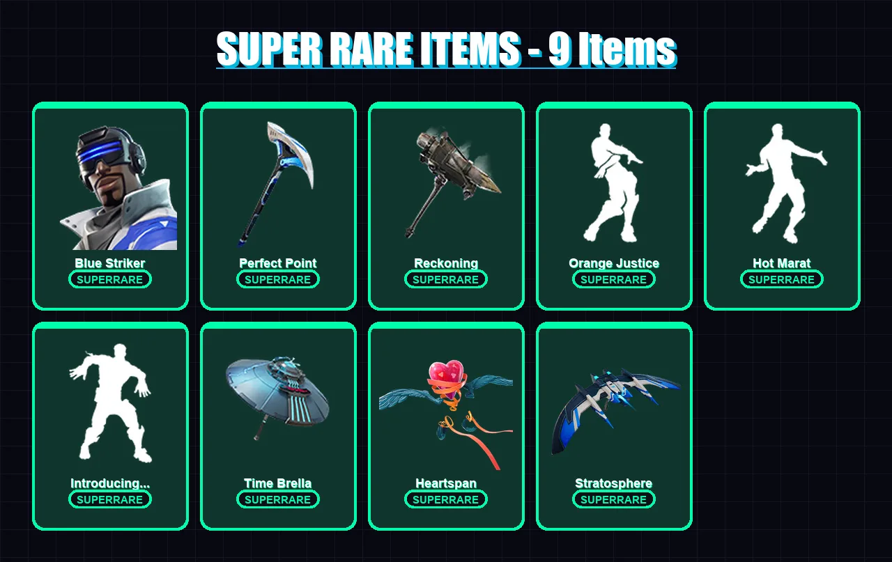 [PS4/PS5/XBOX/PC] | Blue Striker | Zenith | Enforcer | Dire | Hybrid | 36 skin | 43 pickaxe | 56 emote | 50 glider | Lv778