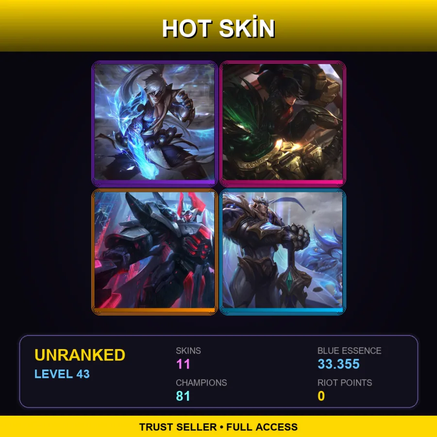 VN | Lv43 | Unranked | 11 Skin | 81 Champ