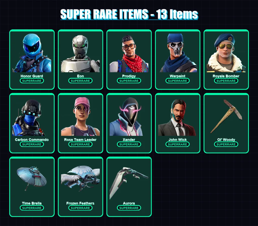 [PC/XBOX/PSN] | Honor Guard | Eon | Prodigy | Warpaint | Royale Bomber | 185 skin | 207 pickaxe | 126 emote | 160 glider | Lv2467 — Fortnite account