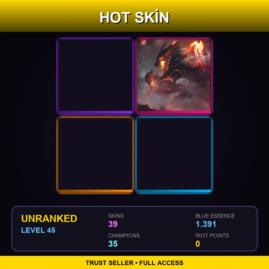 EUNE | Lv45 | Unranked | 39 Skin | 35 Champ