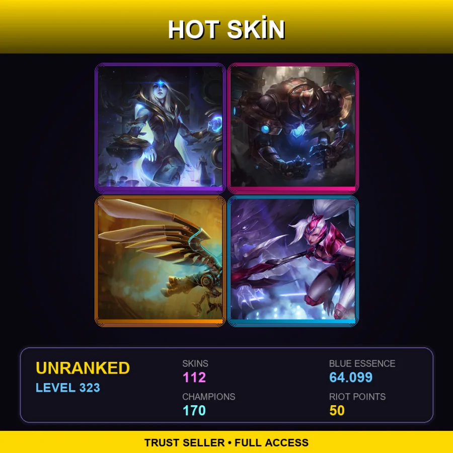 TR | Lv323 | Unranked | 112 Skin | 170 Champ