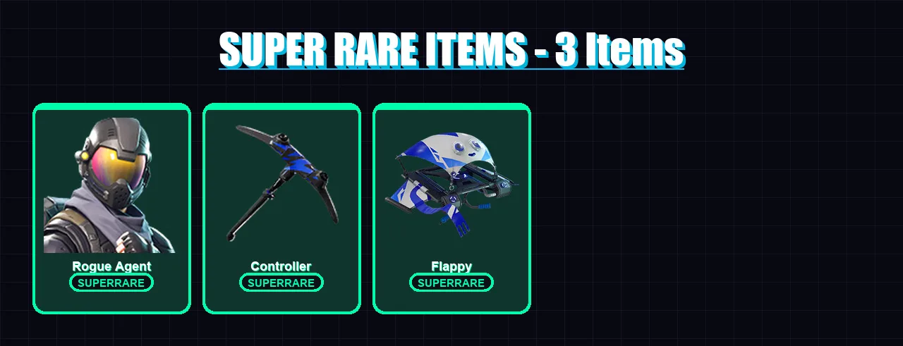 [PS4/PS5/XBOX/PC] | Rogue Agent | Drift | Zenith | Hybrid | Lynx | 10 skin | 8 pickaxe | 10 emote | 7 glider | Lv76
