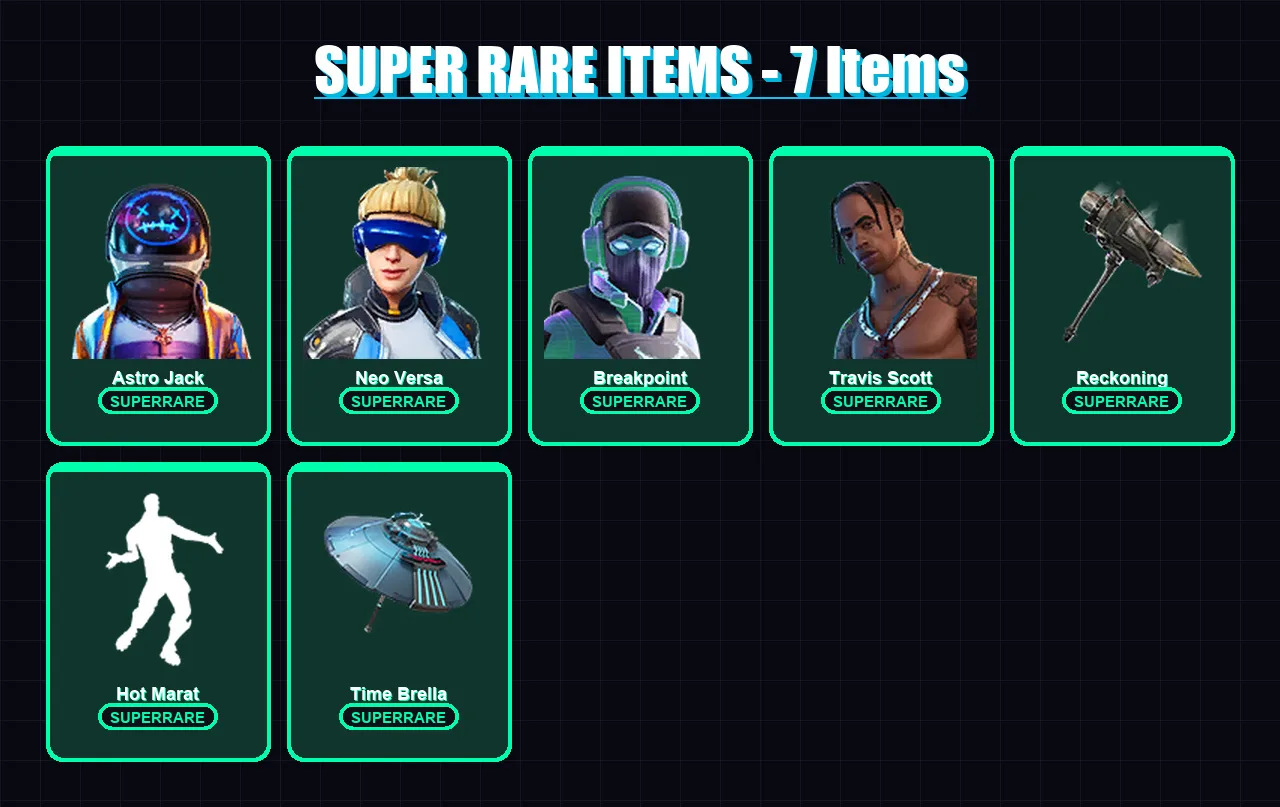 [PC/XBOX] | Astro Jack | Neo Versa | Breakpoint | Travis Scott | Kymera | 108 skin | 158 pickaxe | 119 emote | 132 glider | Lv2284