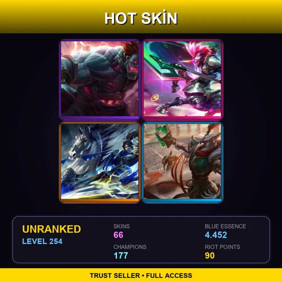 LAN | Lv254 | Unranked | 66 Skin | 177 Champ — Unranked / Smurf League of Legends