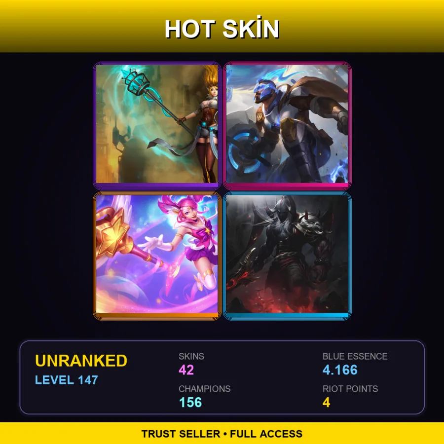NA | Lv147 | Unranked | 42 Skin | 156 Champ