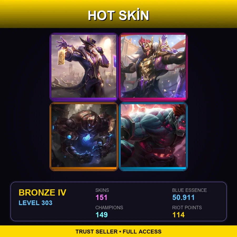 LAS | Lv303 | Bronze IV | 151 Skin | 149 Champ