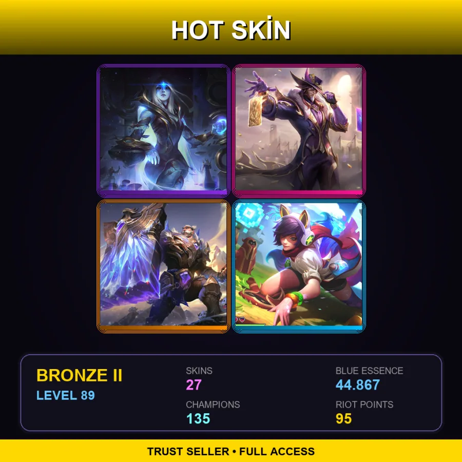 VN | Lv89 | Bronze II | 27 Skin | 135 Champ — LoL account