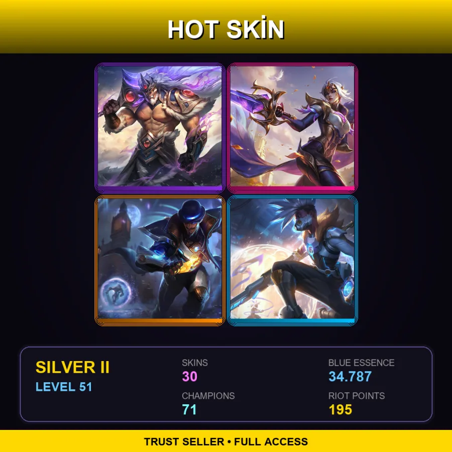 TR | Lv51 | Silver II | 30 Skin | 71 Champ