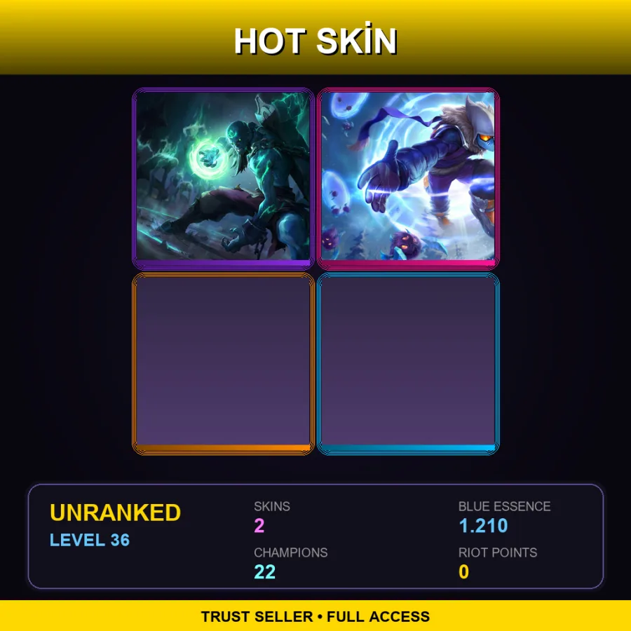 TR | Lv36 | Unranked | 2 Skin | 22 Champ