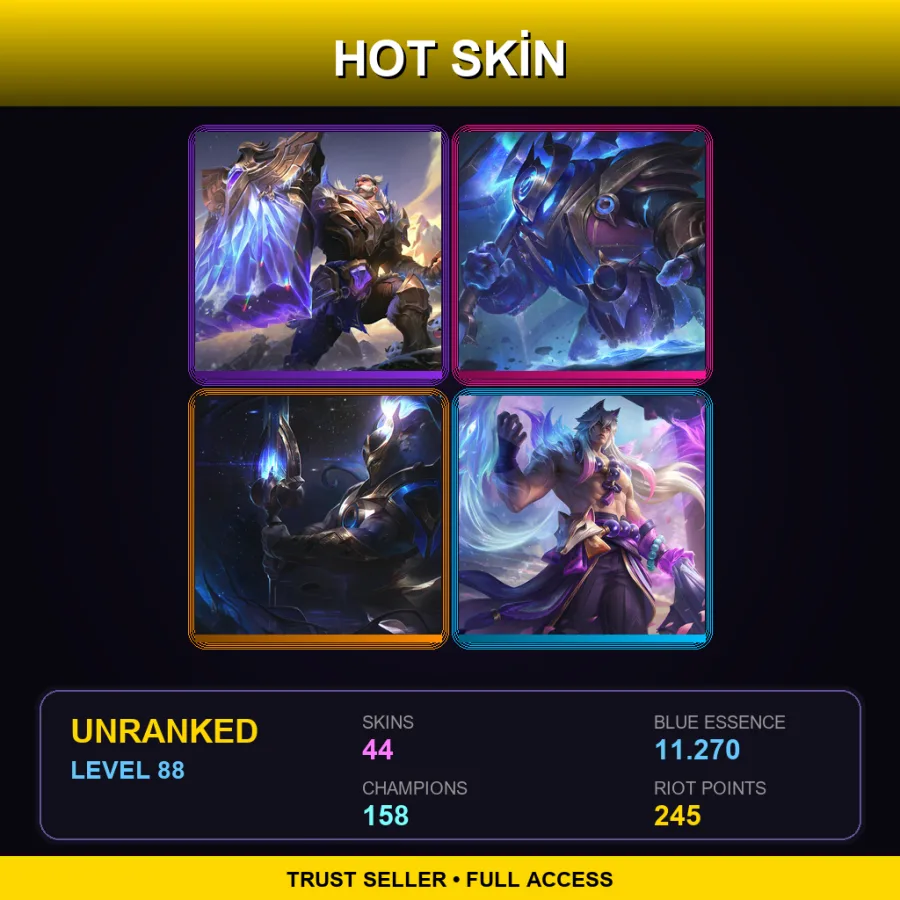 VN | Lv88 | Unranked | 44 Skin | 158 Champ with Ambessa