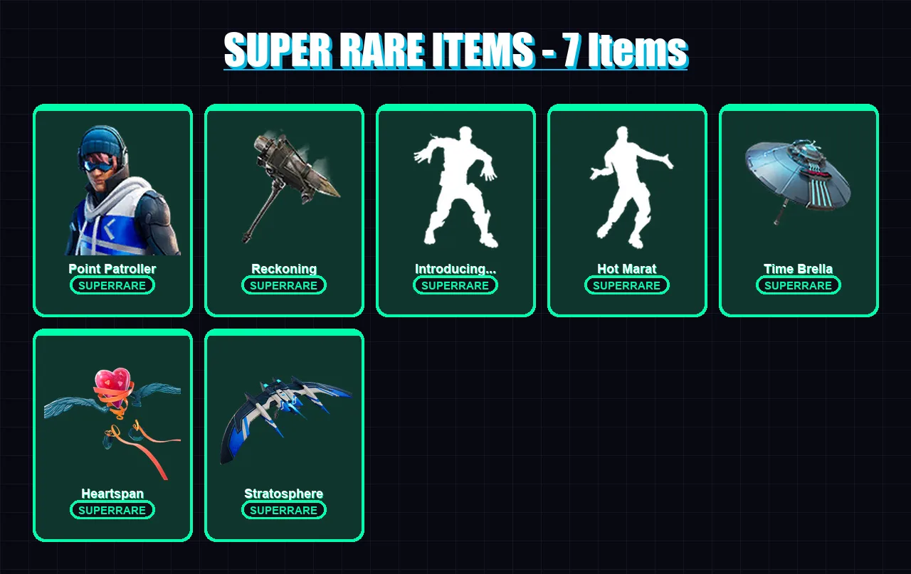 [PC/XBOX/PSN] | Point Patroller | Era | The Ice King | Drift | Zenith | 77 skin | 126 pickaxe | 92 emote | 107 glider | Lv1816