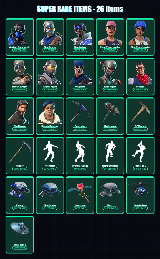[PS4/PS5/XBOX/PC] | Carbon Commando | Blue Squire | Blue Striker | 116 skin | Lv837