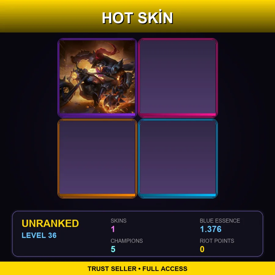 LAN | Lv36 | Unranked | 1 Skin | 5 Champ