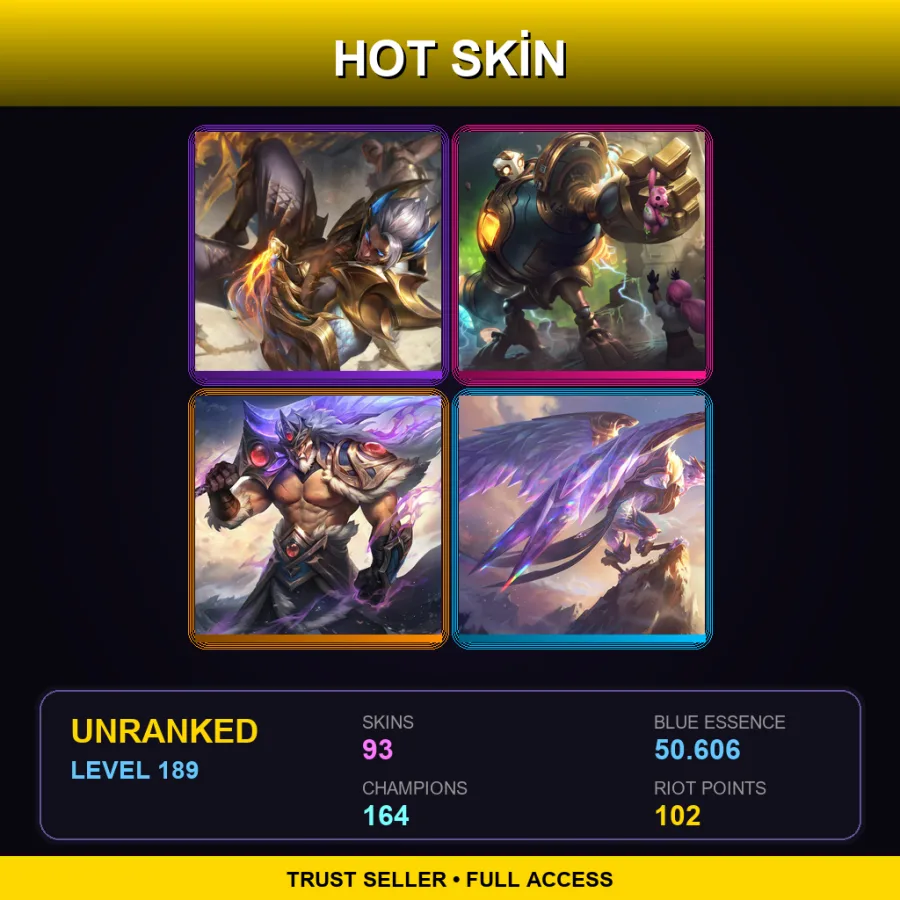 EUNE | Lv189 | Unranked | 93 Skin | 164 Champ — Dj Sona