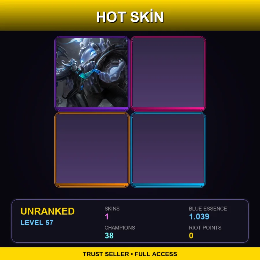 EUW | Lv57 | Unranked | 1 Skin | 38 Champ
