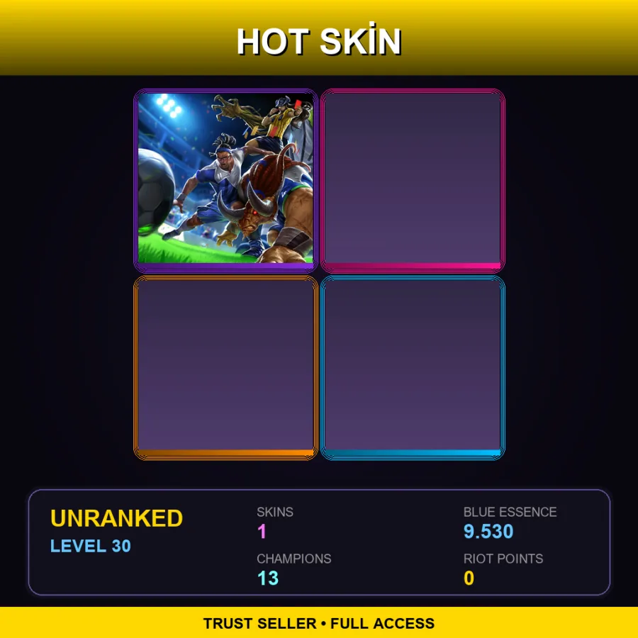 LAN | Lv30 | Unranked | 1 Skin | 13 Champ