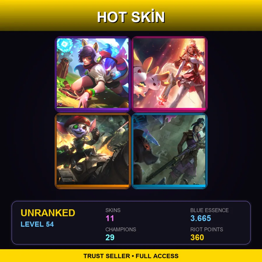 LAS | Lv54 | Unranked | 11 Skin | 29 Champ