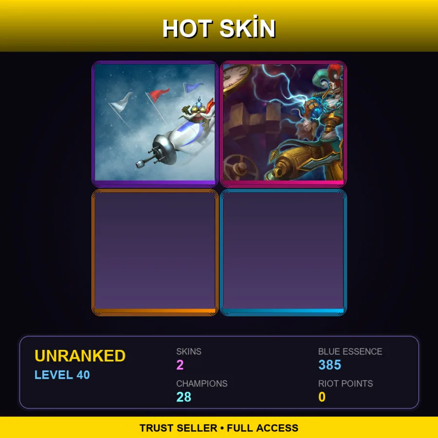 EUW | Lv40 | Unranked | 2 Skin | 28 Champ